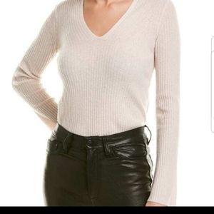 Vince V-Neck Ribbed Wool Cashmere Sweater Size XS NWT